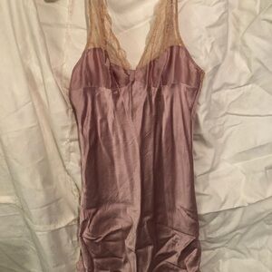 Victoria's Secret Mauve Satin Chemise with Lace